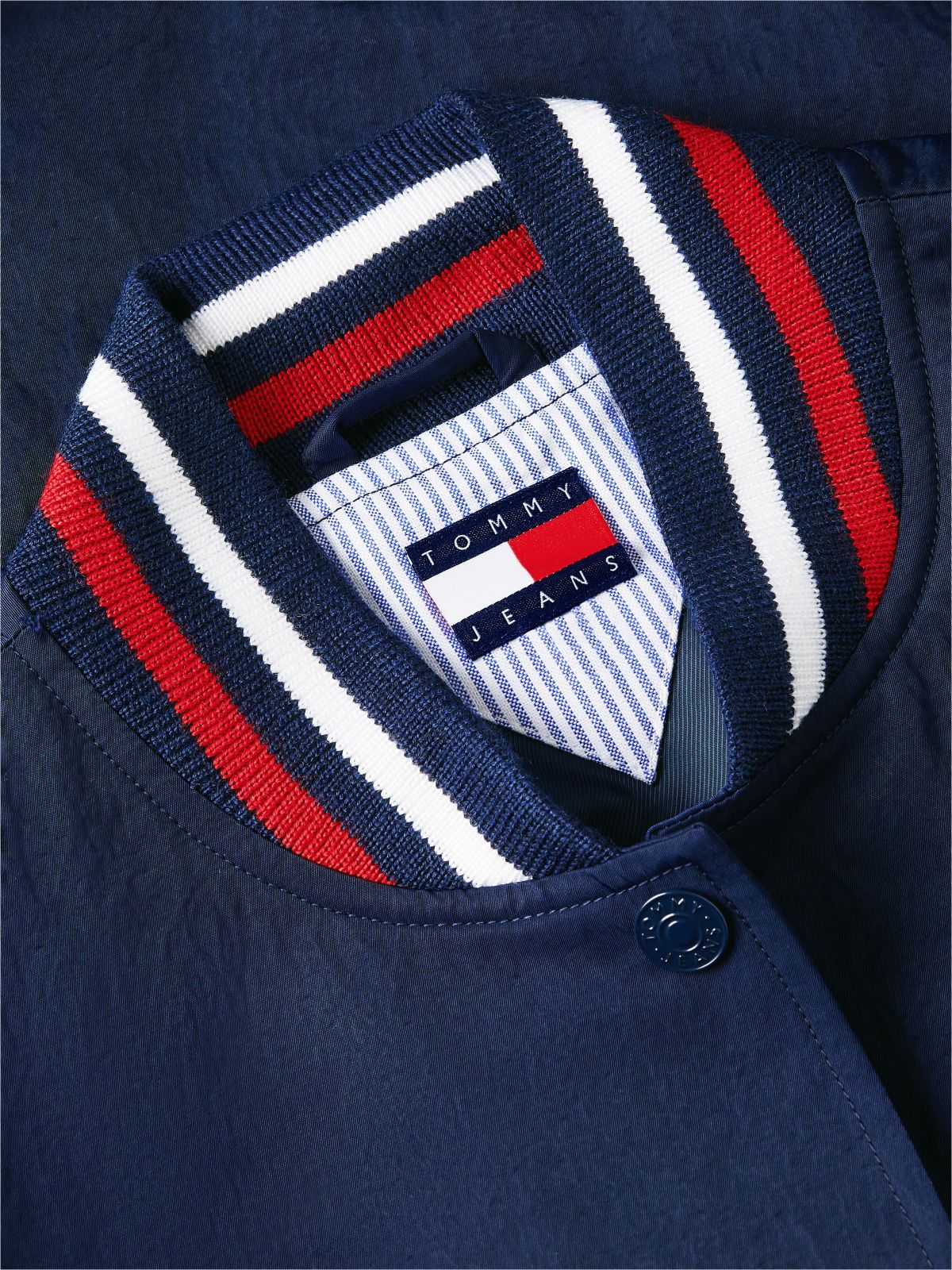 Crest Embroidery Varsity Jacket — Blue