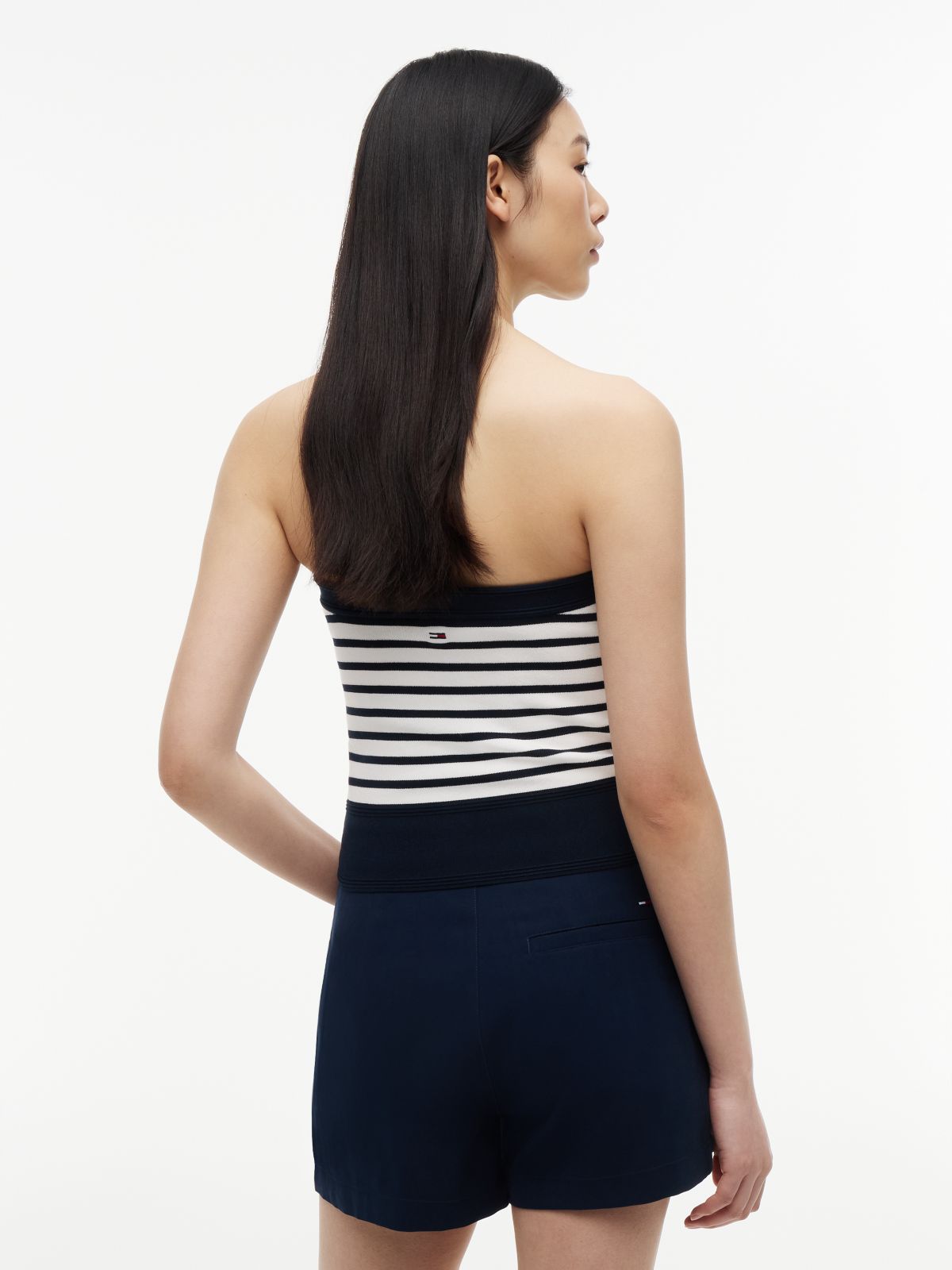 Gold-Tone Button Knit Extra Slim Bandeau — Blue