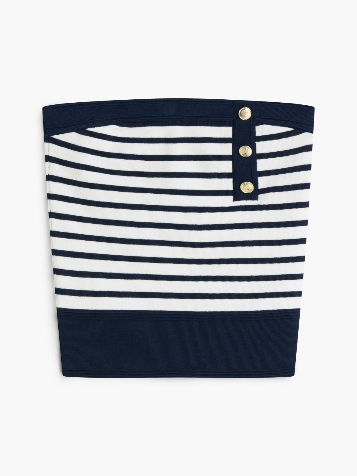 Gold-Tone Button Knit Extra Slim Bandeau — Blue