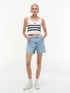 Tommy Badge Stripe Knit Tank Top — White 2