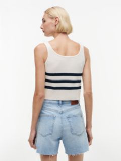 Tommy Badge Stripe Knit Tank Top — White 4
