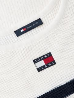 Tommy Badge Stripe Knit Tank Top — White 6