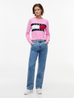 Tommy Flag Crew Neck Jumper — Pink 2