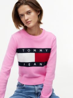 Tommy Flag Crew Neck Jumper — Pink 3