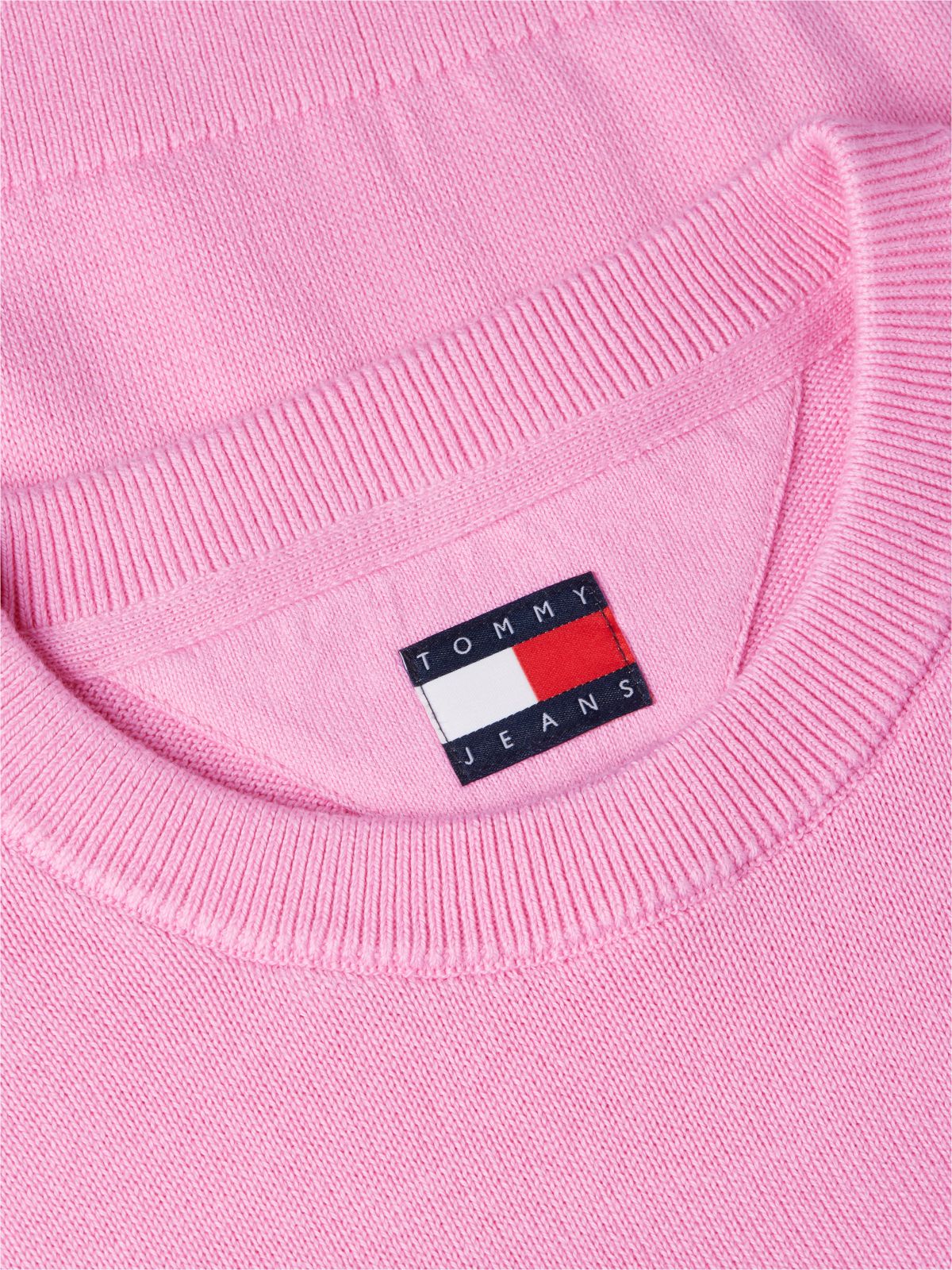 Tommy Flag Crew Neck Jumper — Pink