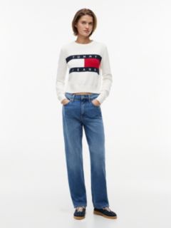 Tommy Flag Crew Neck Jumper — Beige 2
