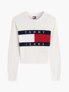 Tommy Flag Crew Neck Jumper — Beige 5