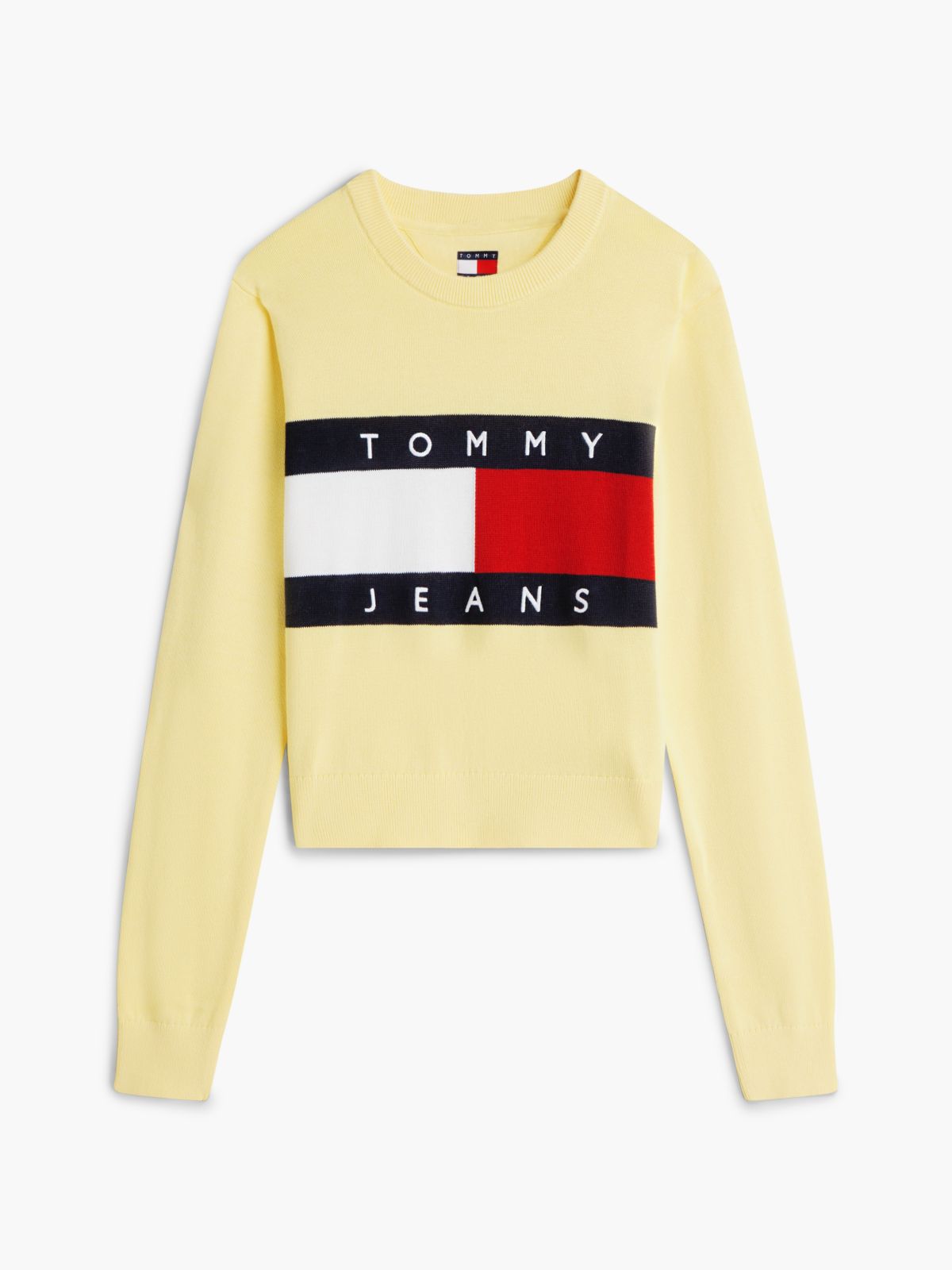 Tommy Flag Crew Neck Jumper — Yellow