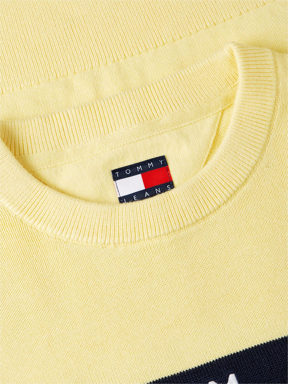 Tommy Flag Crew Neck Jumper — Yellow