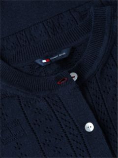 Slim Pointelle Flag Cardigan — Blue 6