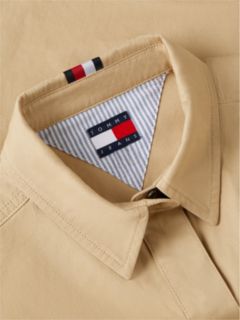 Relaxed Fit Crest Embroidery Cropped Shirt — Beige 6