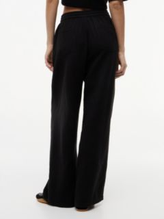 Crinkle Textured Loose Trousers — Black 4