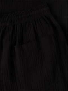 Crinkle Textured Loose Trousers — Black 6