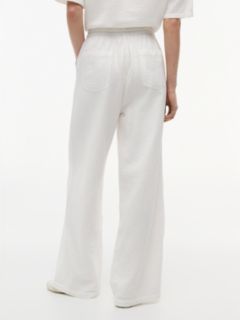 Crinkle Textured Loose Trousers — White 5