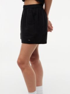 Crinkle Textured Relaxed Shorts — Black 3