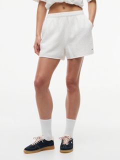 Crinkle Textured Relaxed Shorts — White 2