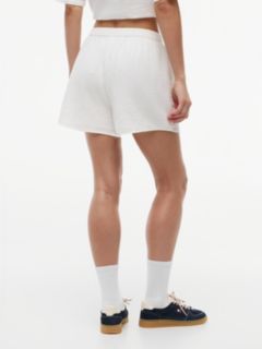 Crinkle Textured Relaxed Shorts — White 4