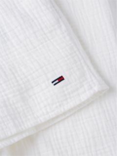 Crinkle Textured Relaxed Shorts — White 6