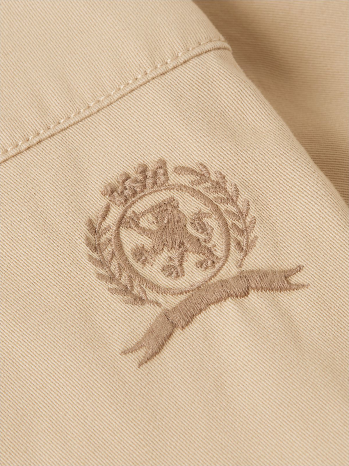 Global Stripe Tape Pleated Mini Skirt — Beige