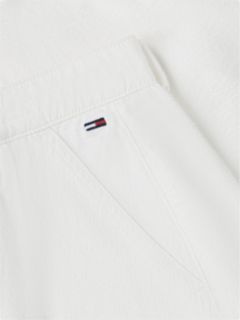 Textured Twill Pleated Flared Mini Skirt — White 6