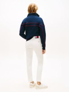 Lucy Mid Rise Slim White Jeans — White 4