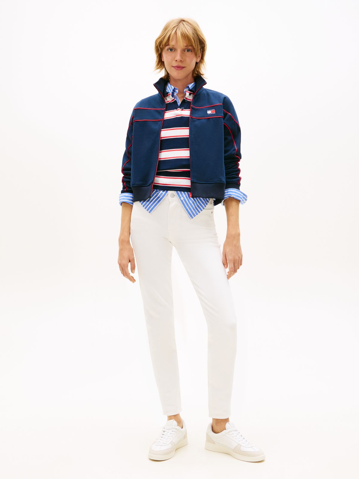 Lucy Mid Rise Slim White Jeans — White