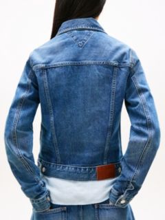 Relaxed Distressed Denim Trucker Jacket — Blue 2