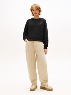 Athleisure Metallic Logo Relaxed Sweatshirt — Black 3
