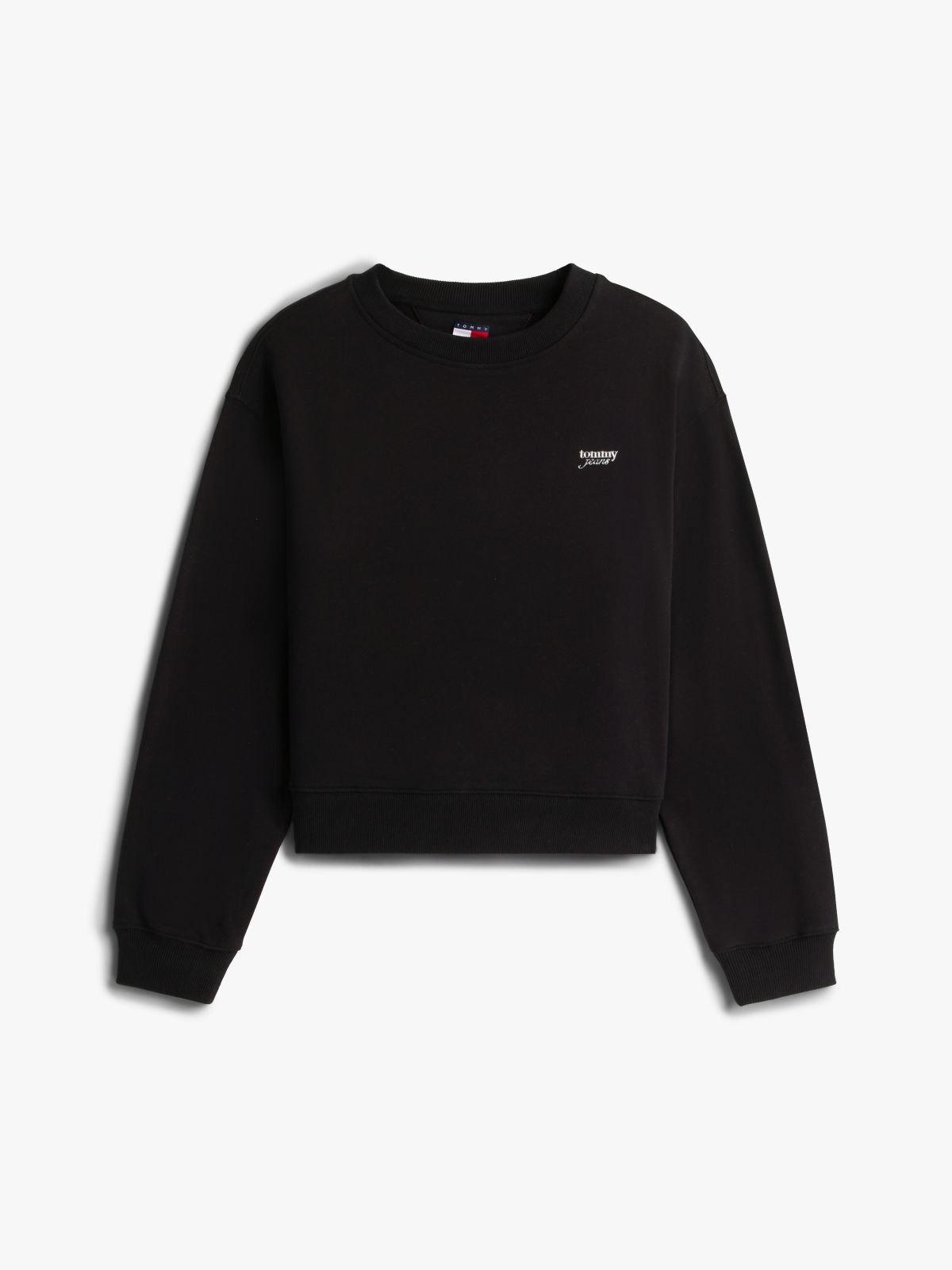 Athleisure Metallic Logo Relaxed Sweatshirt — Black