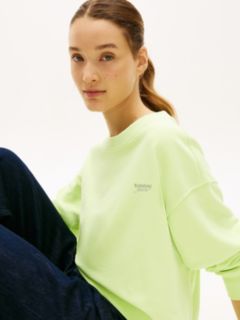 Athleisure Metallic Logo Relaxed Sweatshirt — Green 2