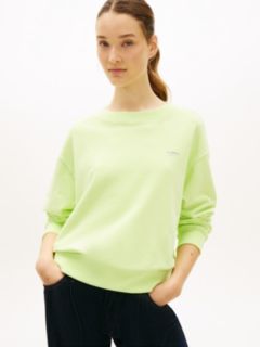 Athleisure Metallic Logo Relaxed Sweatshirt — Green 1