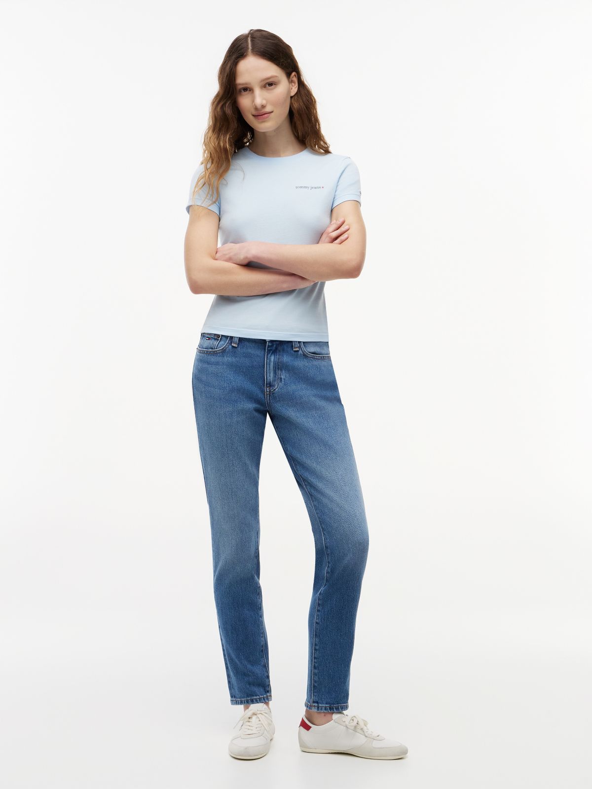 Lucy Mid Rise Slim Jeans — Blue