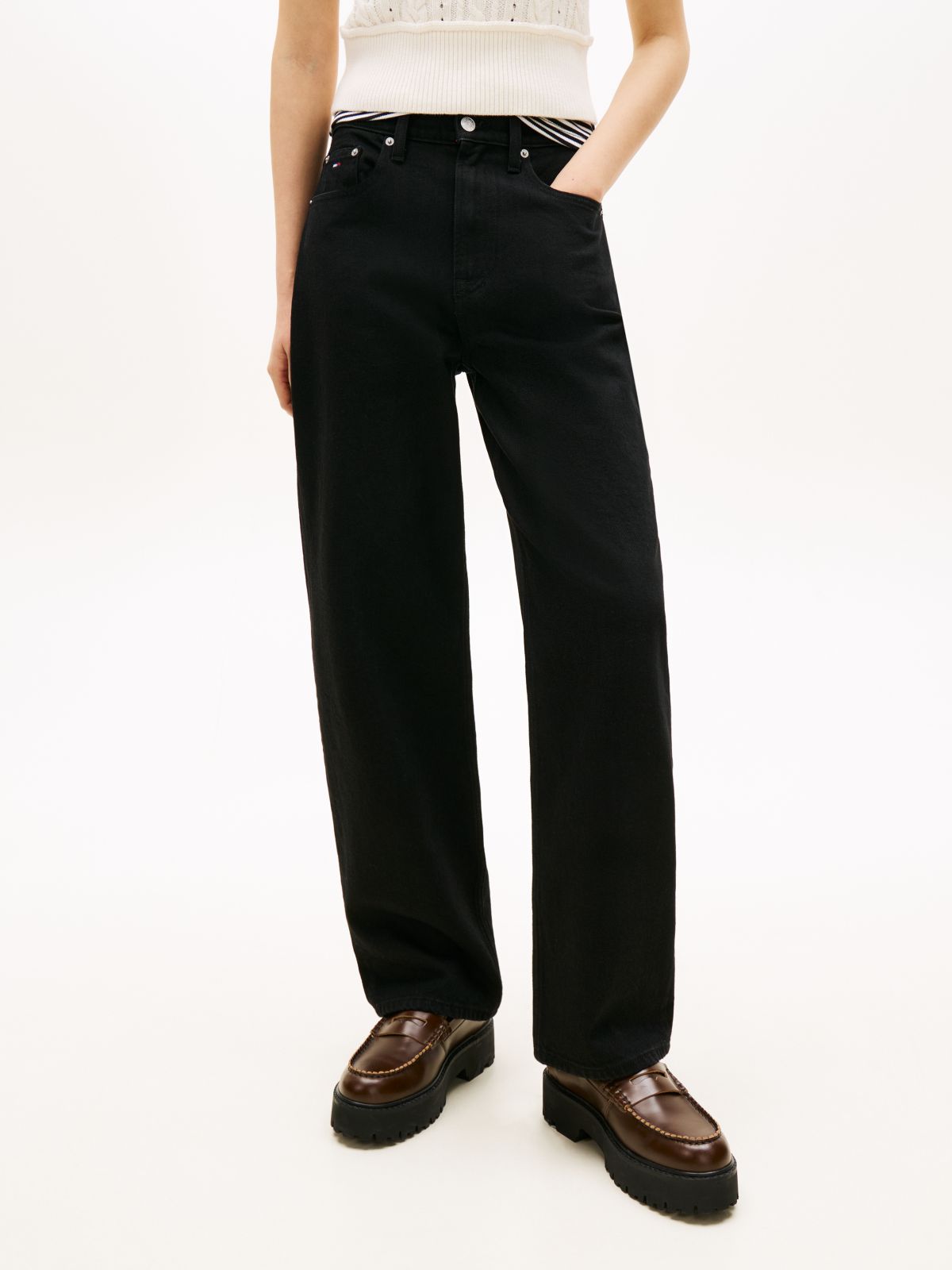Layla High Rise Straight Black Jeans — Black