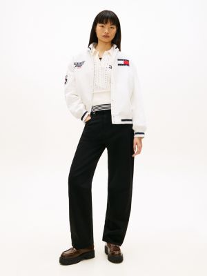 jeans slim fit dritti a vita alta neri black da donne tommy jeans