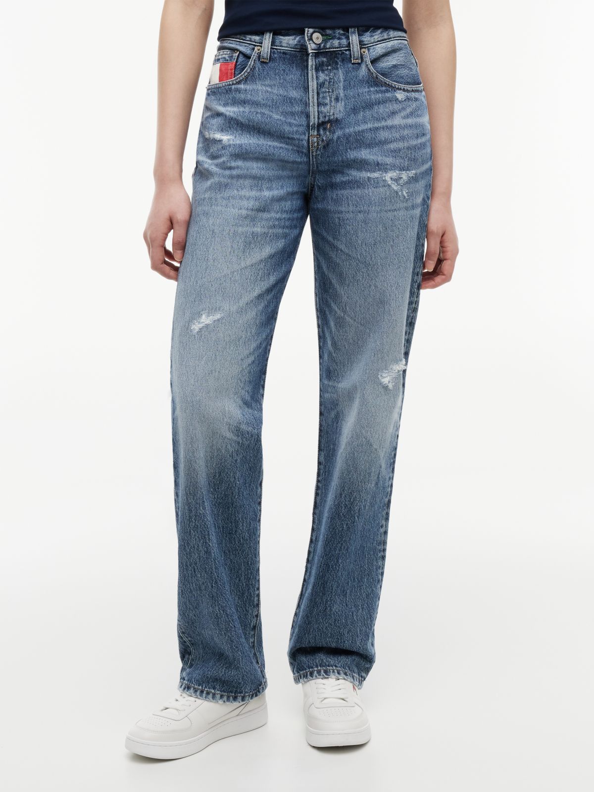 Kira Mid Rise Straight Vintage Jeans — Blue