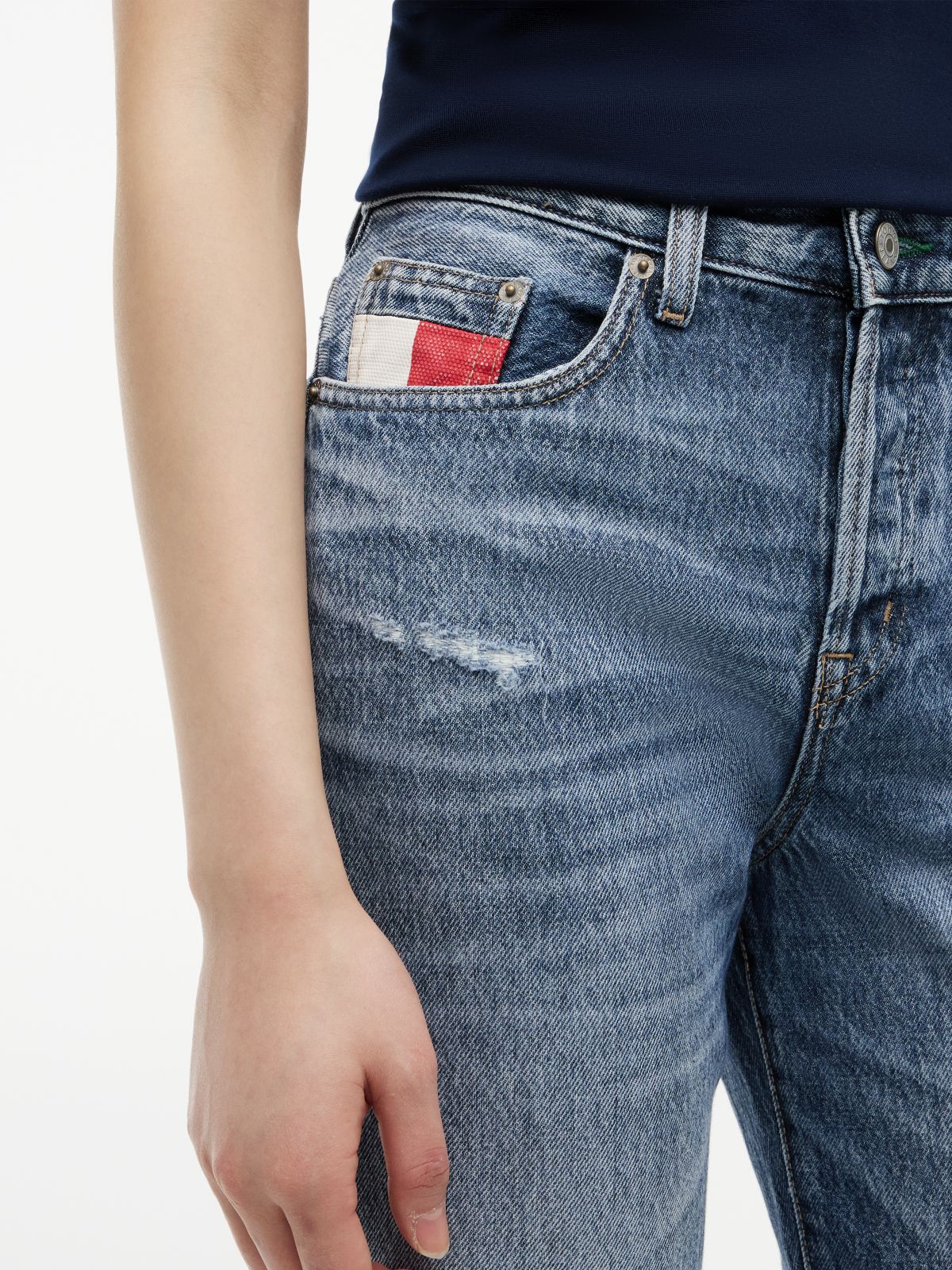 Kira Mid Rise Straight Vintage Jeans — Blue