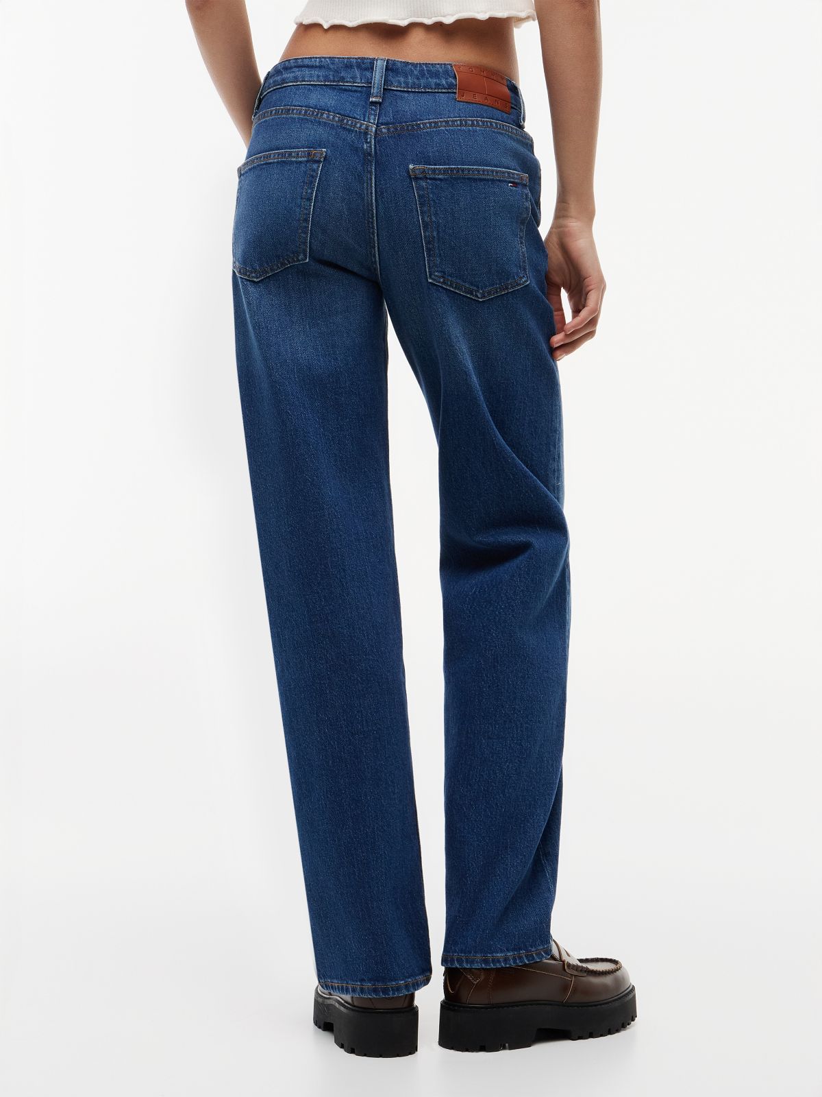 Sophie Low Rise Straight Whiskered Jeans — Blue