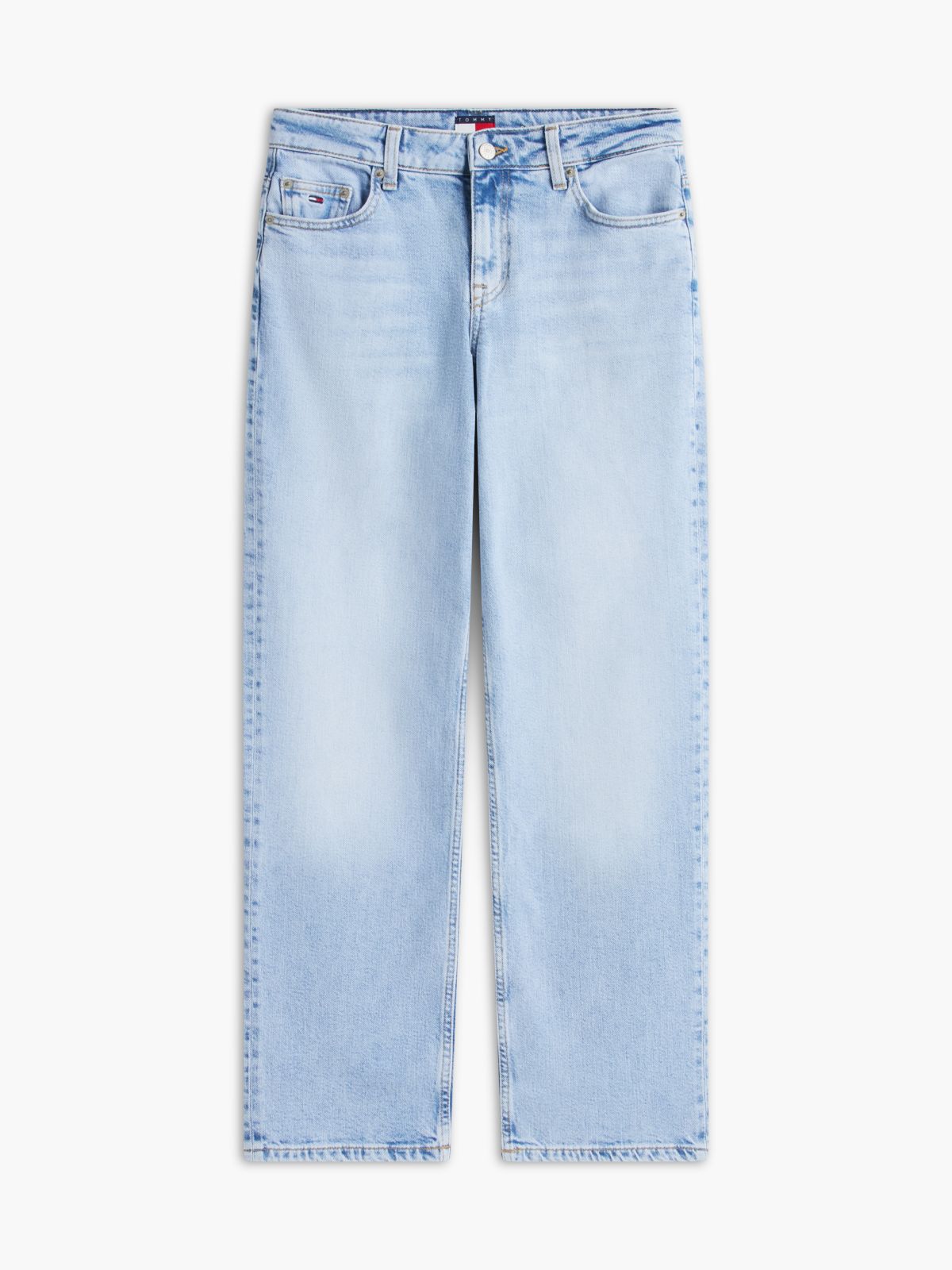 Sophie Low Rise Straight Faded Jeans — Blue