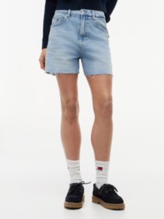 Mom Whiskered Denim Shorts — Blue 2