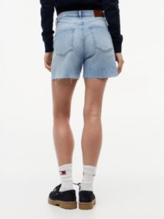 Mom Whiskered Denim Shorts — Blue 4