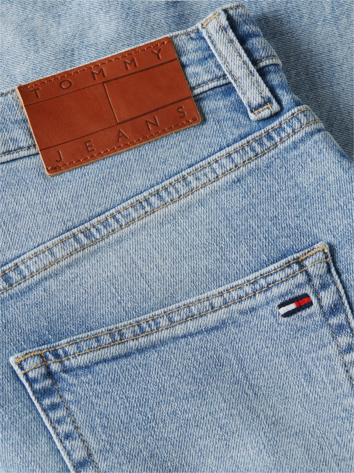 Mom Whiskered Denim Shorts — Blue