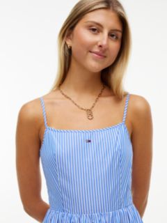 Crinkle Poplin Strap Maxi Dress — Blue 2