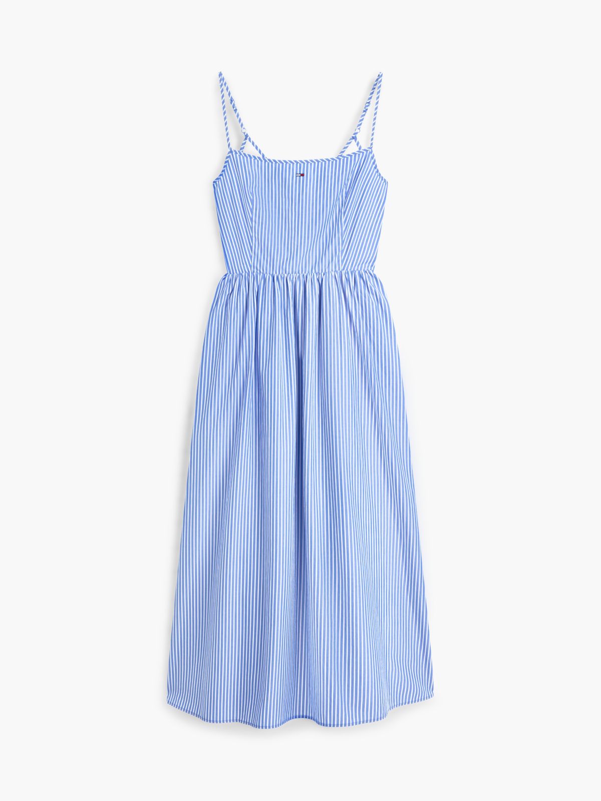Crinkle Poplin Strap Maxi Dress — Blue