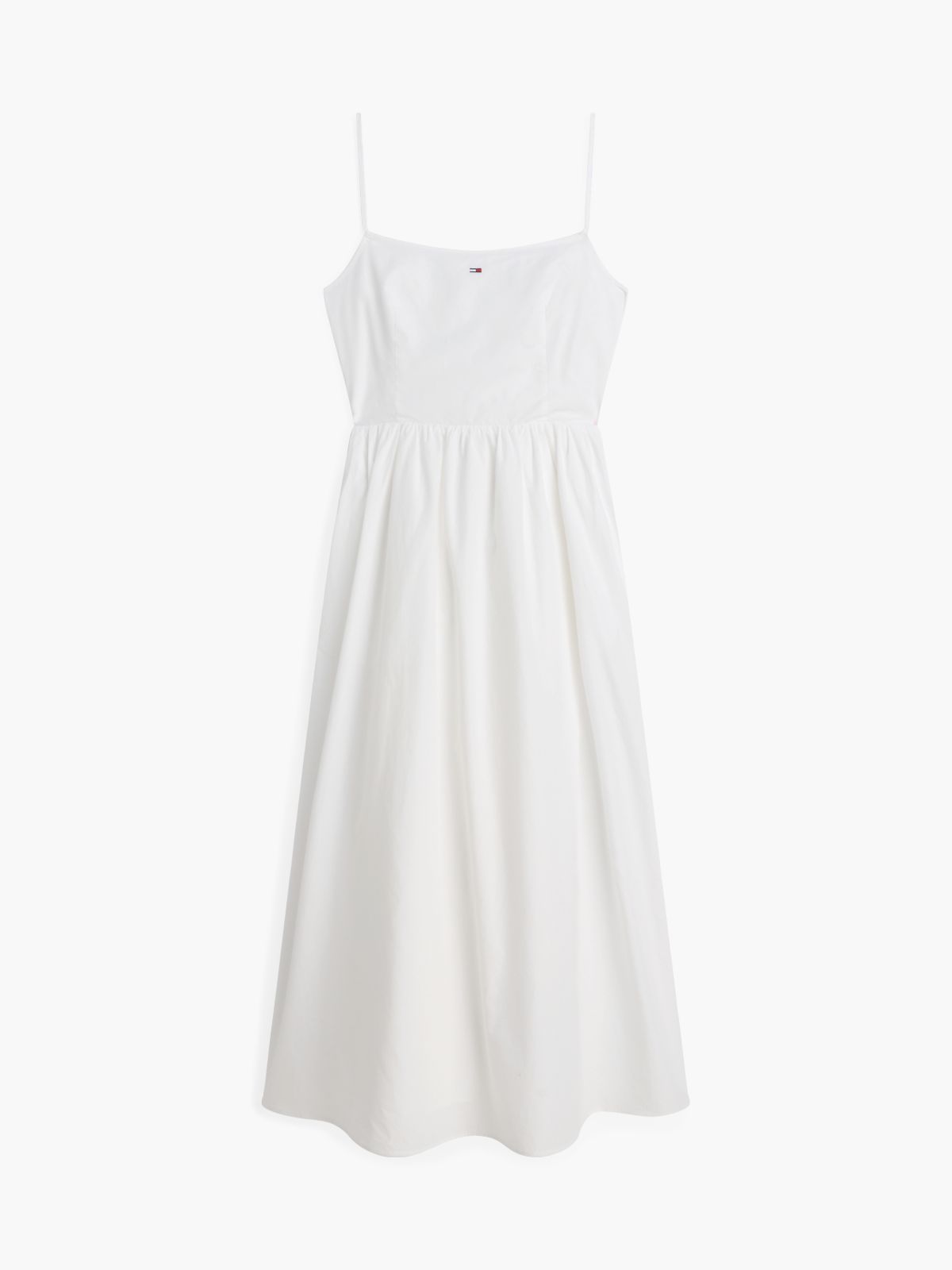 Crinkle Poplin Strap Maxi Dress — White