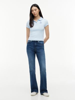 blue sylvia high rise flared jeans for women tommy jeans
