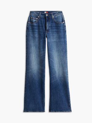 blue mia mid rise relaxed straight jeans for women tommy jeans