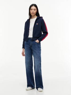 blue mia mid rise relaxed straight jeans for women tommy jeans