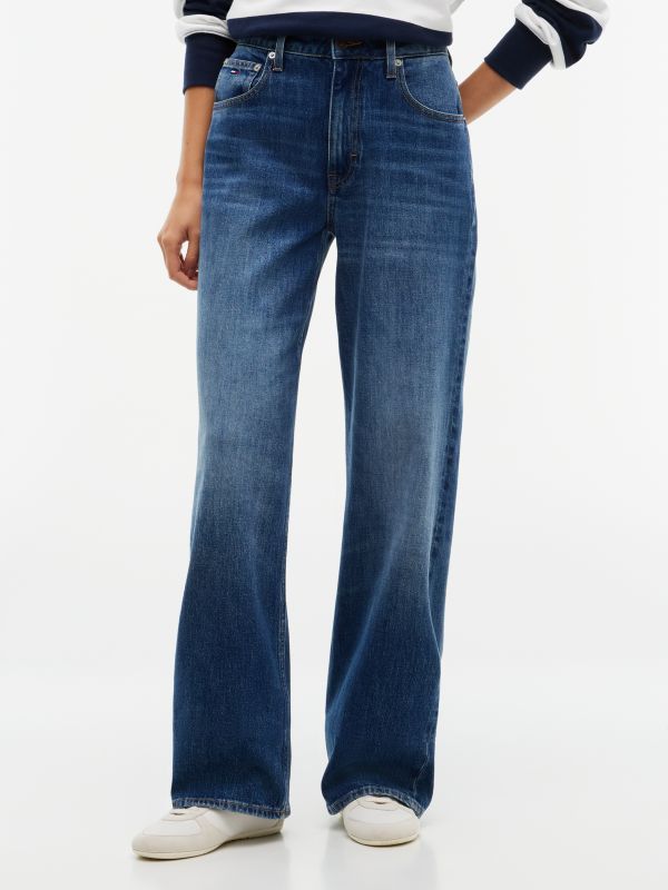 Mia Mid Rise Relaxed Straight Jeans — Denim