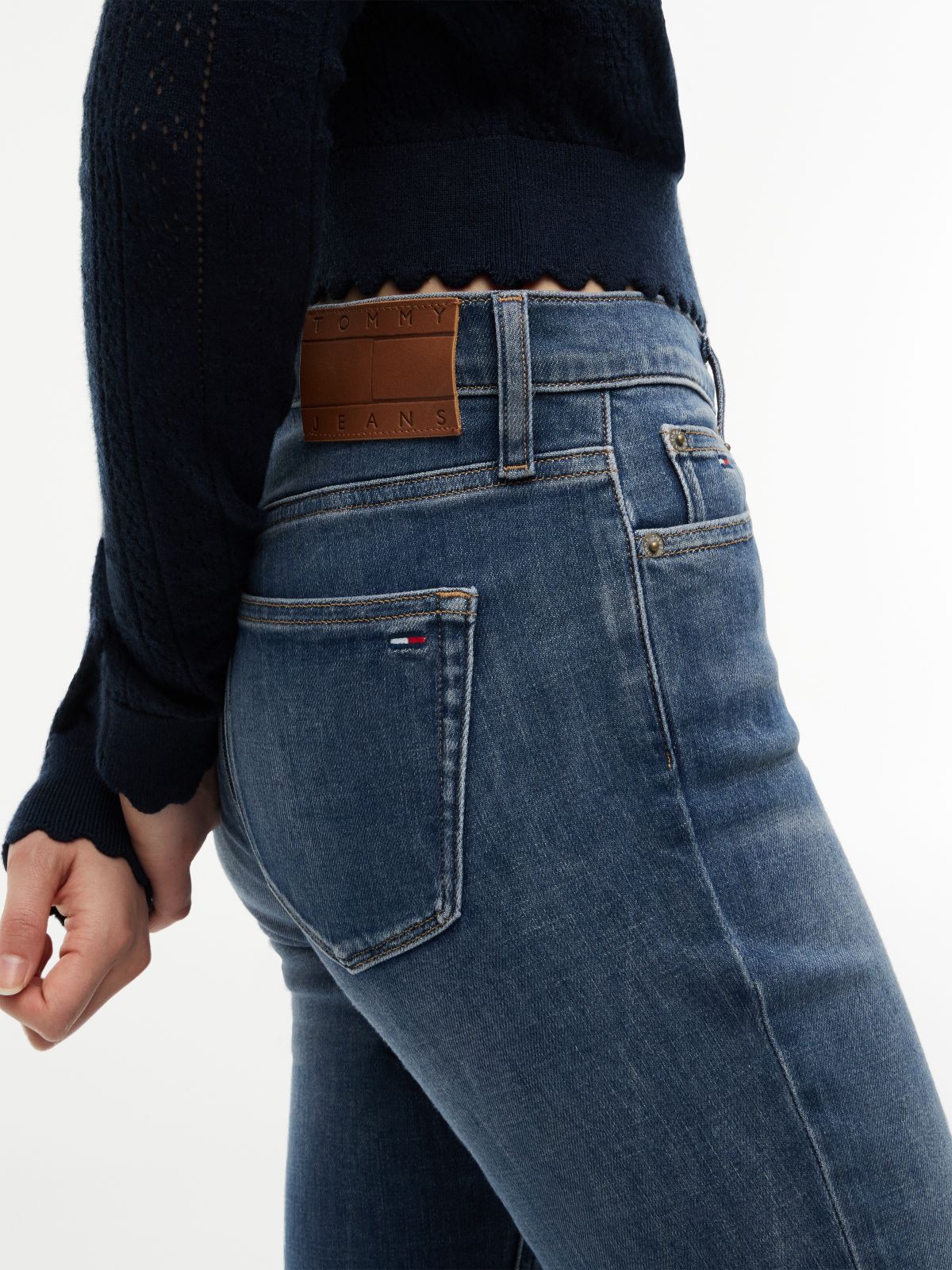 Nora Mid Rise Skinny Whiskered Jeans — Blue