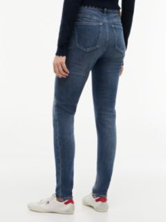 Nora Mid Rise Skinny Whiskered Jeans — Blue 4